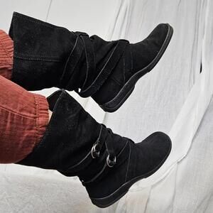 vintage slouchy black suede boots Canyon River Blues 7 1/2